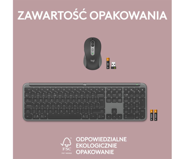 LOGITECH Zestaw mysz + klawiatura MK950 Sigantura Slim US Graphite 920-012490 - 1233175 - zdjęcie 17